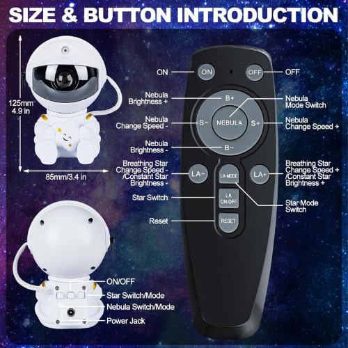 Astronauta Proyector de Galaxias 